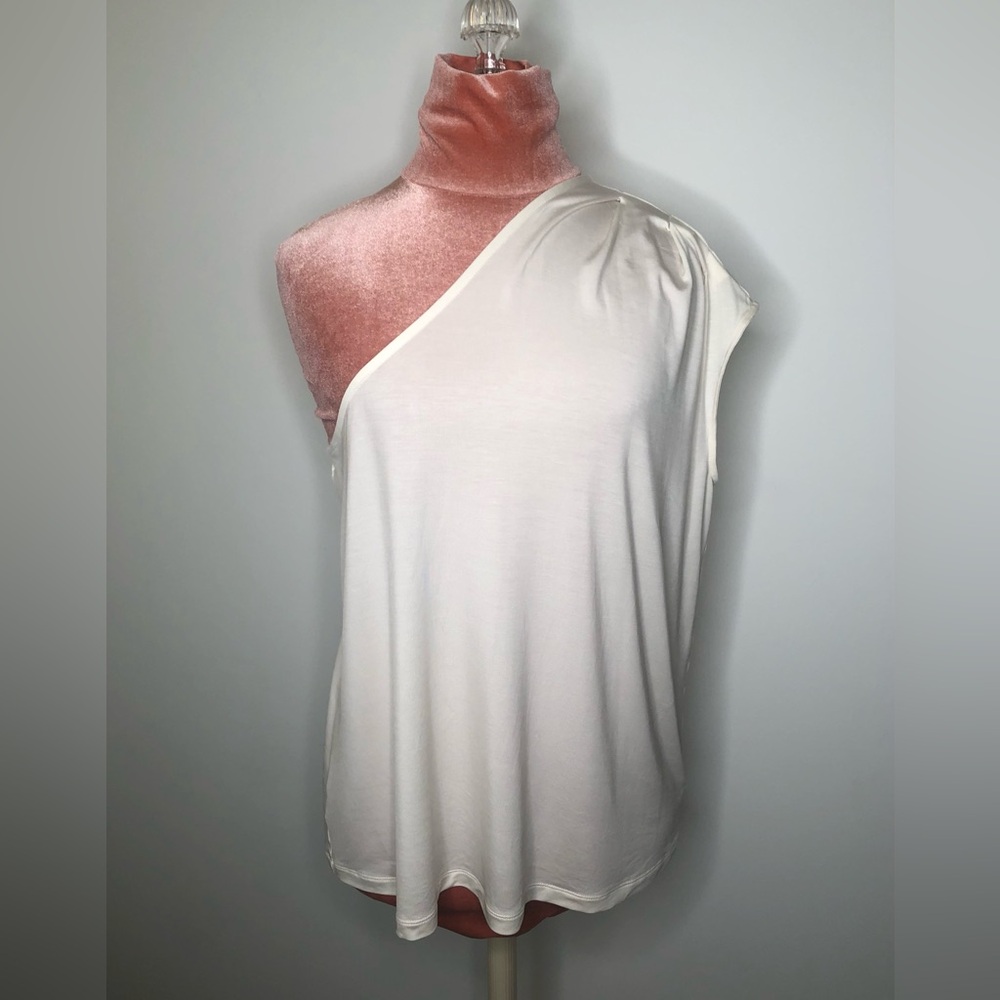 Express One-Shoulder Top Cream Women’s Size Large